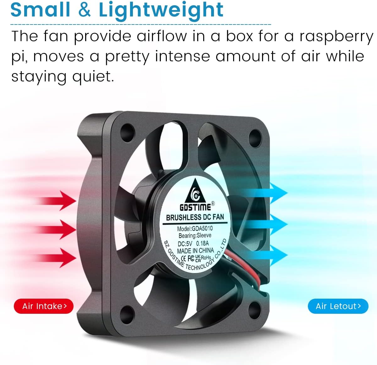 5V GDSTIME Brushless Cooling Fan (50×50×10mm) – CoreViper